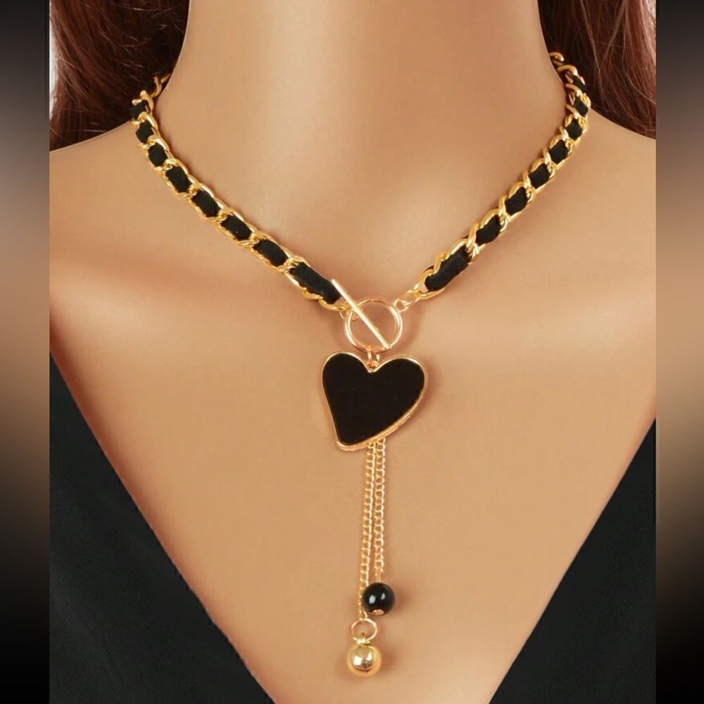 Boho heart dangle necklace A191